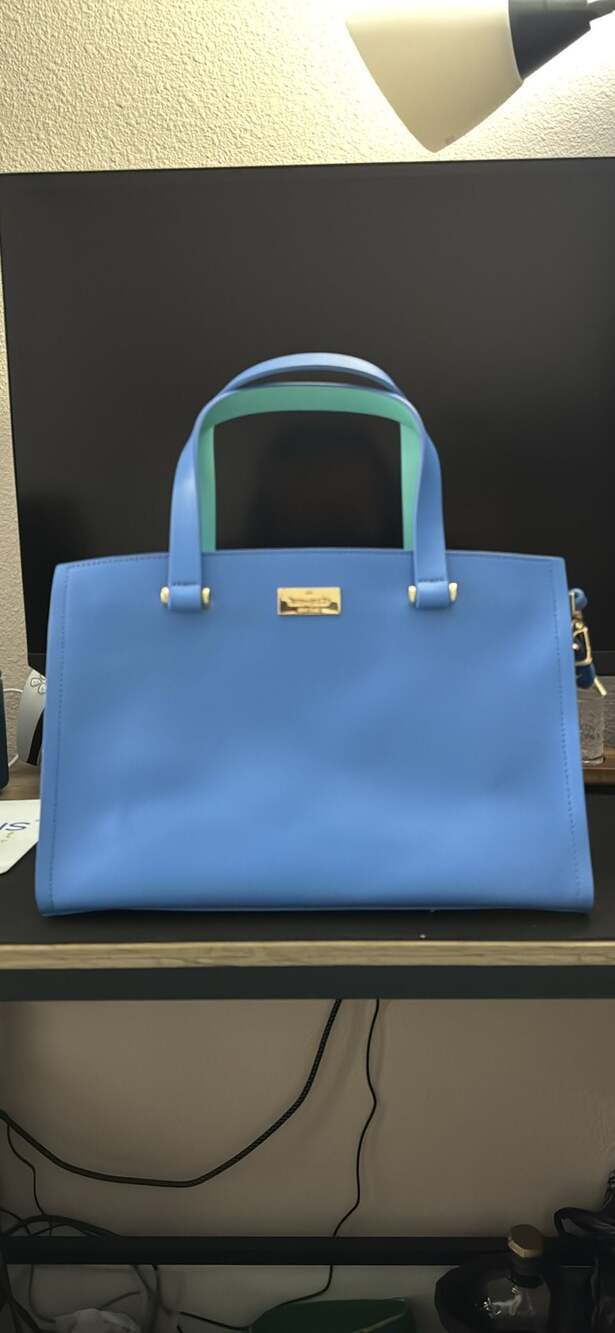 Kate Spade Caley Arbour Hill Blue Saffiano Leather Satchel Crossbody